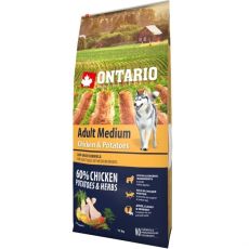 Ontario Dog Adult Medium Chicken & Potatoes & Herbs 2,25 kg