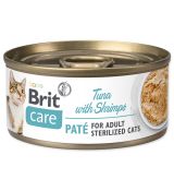 Konzerva Brit Care Cat Sterilized Tuna Paté with Shrimps 70g