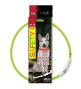 Obojek Dog Fantasy LED nylonový zelený S-M