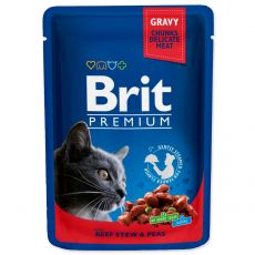 Kapsička Brit Premium Cat Beef Stew & Peas 100g