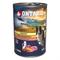 Konzerva Ontario Dog Venison, Cranberries and Safflower Oil 400g
