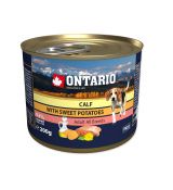 Konzerva Ontario Dog Mini Calf, Sweetpotato, Dandelion and Linseed oil 200g