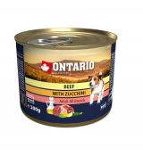 Konzerva Ontario Dog Mini Beef, Zucchini, Dandelion and Linseed Oil 200g