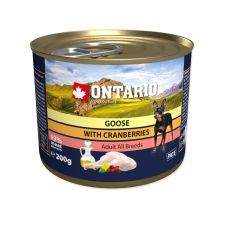 Konzerva Ontario Dog Mini Goose, Cranberries, Dandelion and Linseed Oil 200g