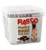 Pochoutka Rasco Dog kosti drůbeží  s játry 500g