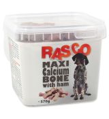 Pochoutka Rasco Dog kosti kalciové se šunkou 500 g