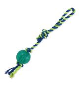 Hračka Dog Fantasy Dental Mint míček házecí s provazem smyčka zelený 7 x 50 cm