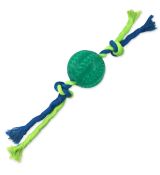 Hračka Dog Fantasy Dental Mint míček s provazem zelený 7 x 28 cm