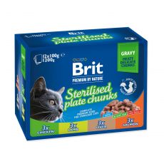 Kapsičky Brit Premium by Nature for Cats Sterilised plate chunks  12x100g