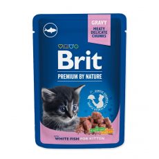 Kapsička Brit Premium Chunks with White Fish in Gravy for Kittens 100g