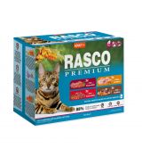 Kapsičky Rasco Premium Cat Pouch Adult - 3x beef, 3x veal, 3x turkey, 3x duck 1020g