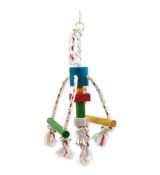 Hračka Bird Jewel chobotnička závěsná dřevo - provaz 29 cm 1ks