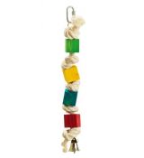 Karlie hračka pro ptáky dřevěná barevná se zvonečkem 20 cm